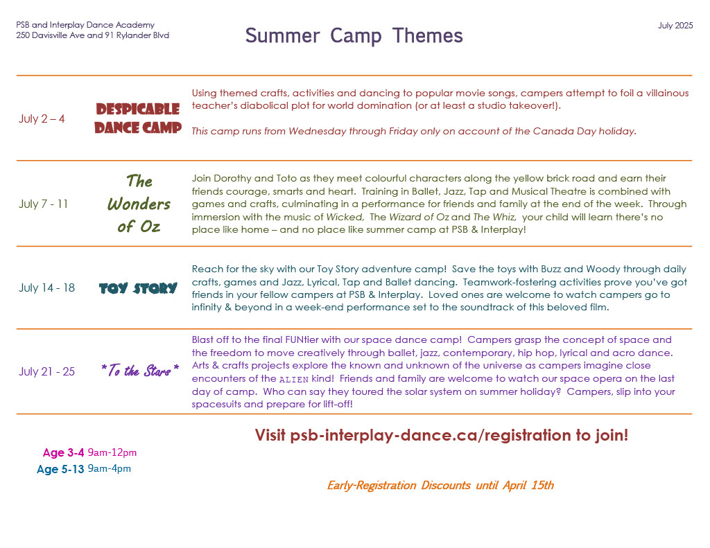 Summer Camp Themes